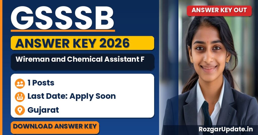 GSSSB Wireman and Chemical Assistant Final Answer Key 2026 - banner image