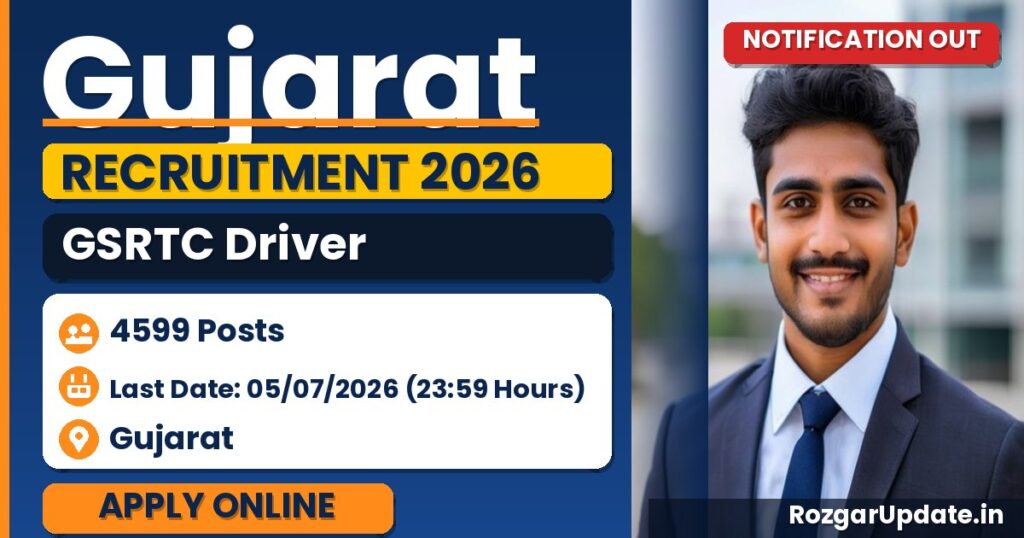 Gujarat GSRTC Driver Recruitment 2026 Notification Out - banner image