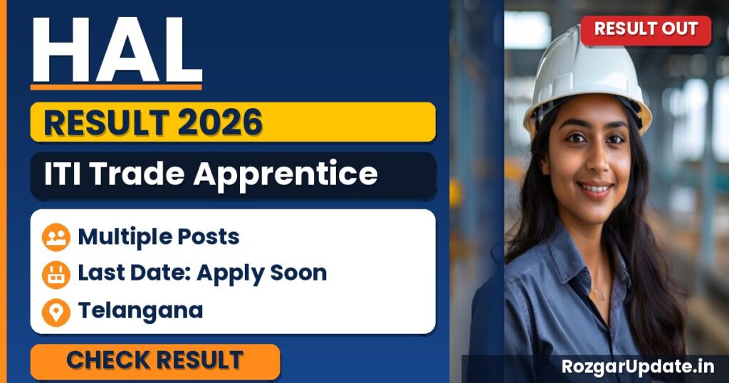 HAL ITI Trade Apprentice Result 2026 Out - banner image
