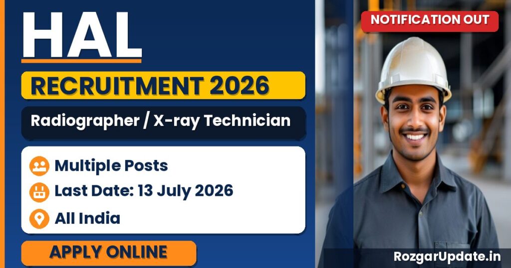 HAL Radiographer / X-ray Technician Recruitment 2026 - banner image