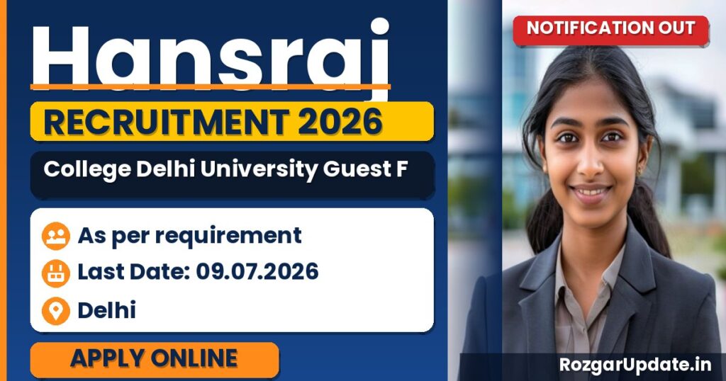 Hansraj College Delhi University Guest Faculty Recruitment 2026 - banner image