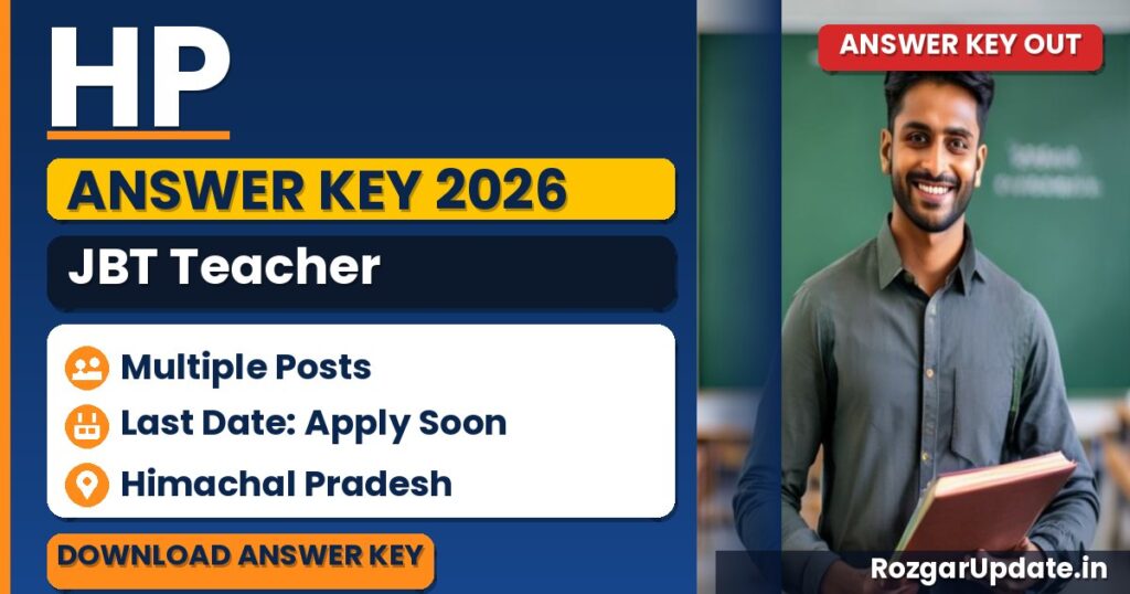 HP JBT Teacher Answer Key 2026 (Post Code 26015) - banner image
