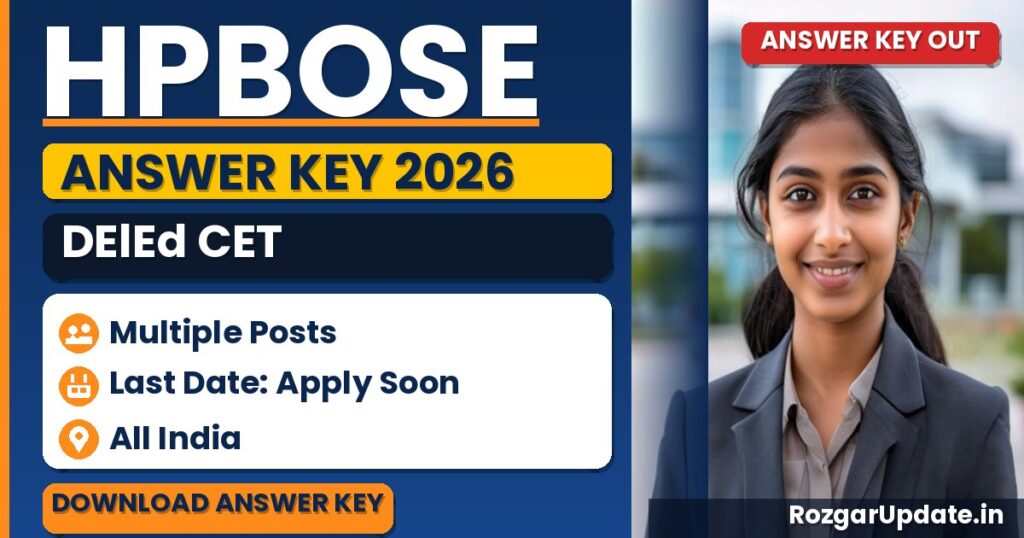 HPBOSE DElEd CET Answer Key 2026 - banner image