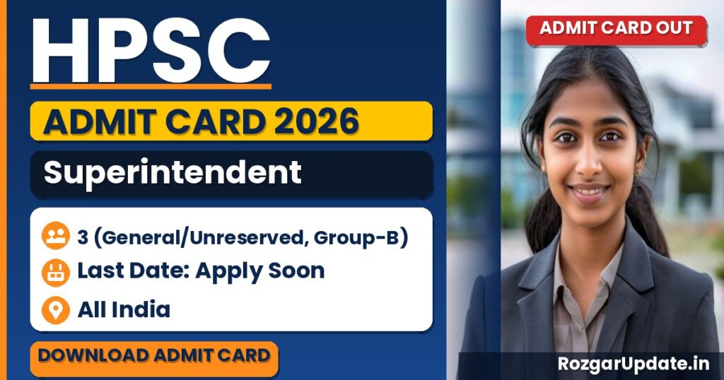 HPSC Superintendent Admit Card 2026 Out - banner image