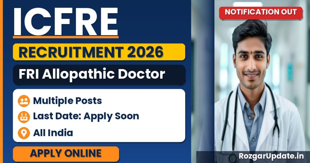 ICFRE FRI Allopathic Doctor Recruitment 2026 - banner image