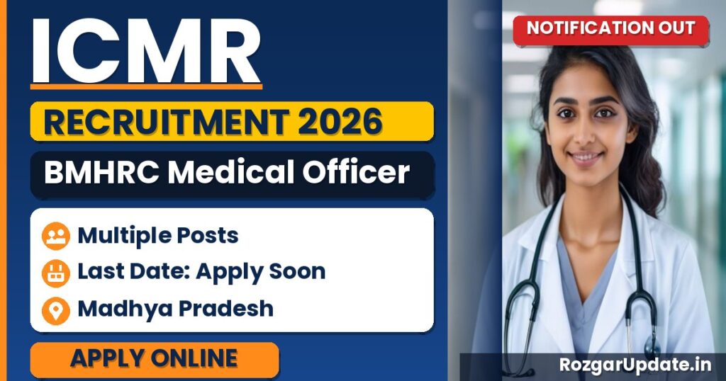 ICMR BMHRC Medical Officer Recruitment 2026 - banner image
