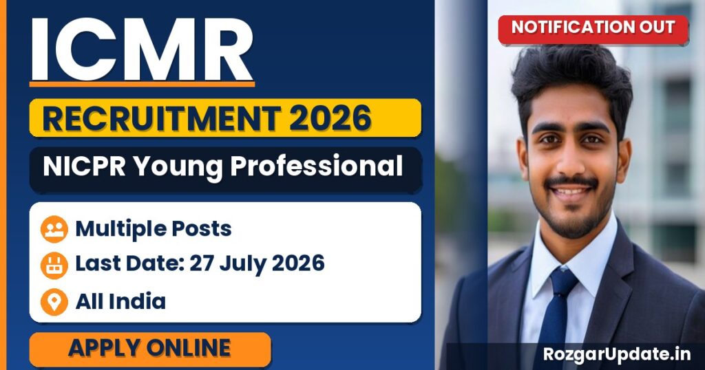 ICMR NICPR Young Professional Recruitment 2026 - banner image