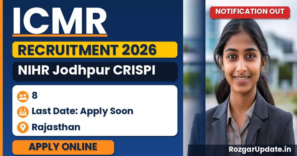 ICMR NIHR Jodhpur CRISPI Recruitment 2026 - banner image