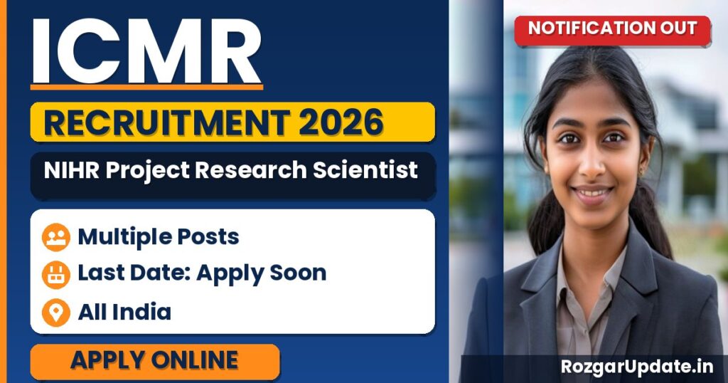 ICMR NIHR Project Research Scientist Recruitment 2026 - banner image