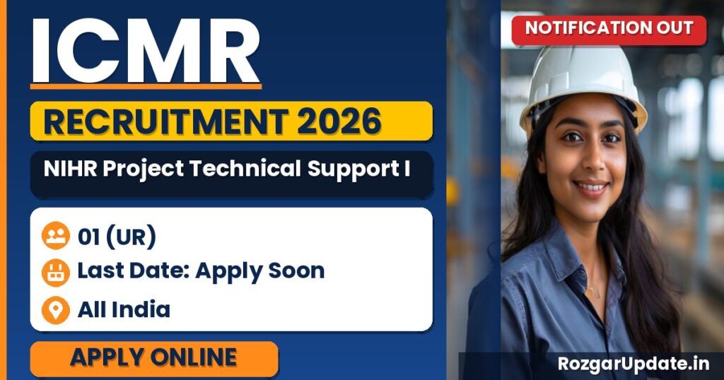 ICMR NIHR Project Technical Support I Recruitment 2026 - banner image
