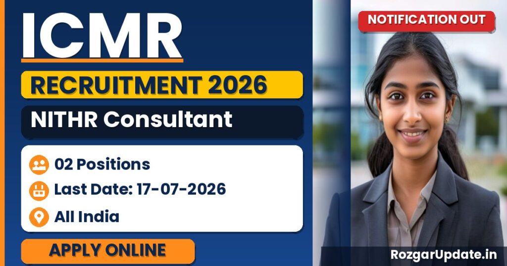 ICMR NITHR Consultant Recruitment 2026 - banner image