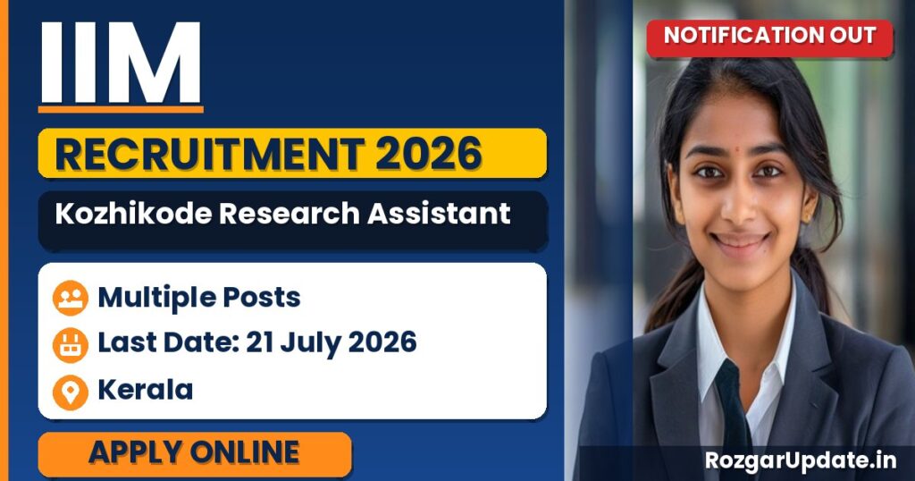 IIM Kozhikode Research Assistant Recruitment 2026 - banner image