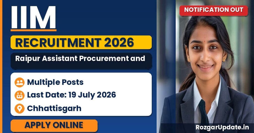 IIM Raipur Assistant Procurement and Contract Management Officer Recruitment 2026 - banner image