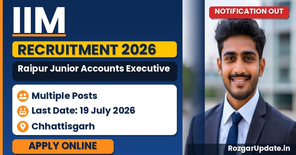 IIM Raipur Junior Accounts Executive Recruitment 2026 - banner image