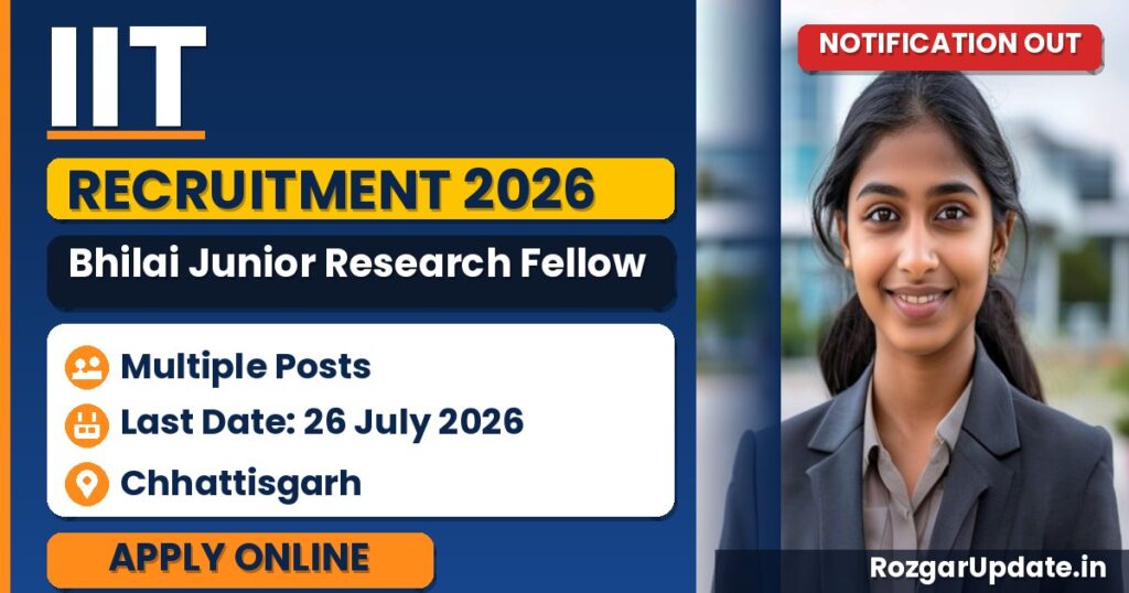 IIT Bhilai Junior Research Fellow Recruitment 2026 - banner image