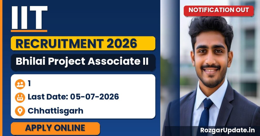 IIT Bhilai Project Associate II Recruitment 2026 – Apply Online - banner image