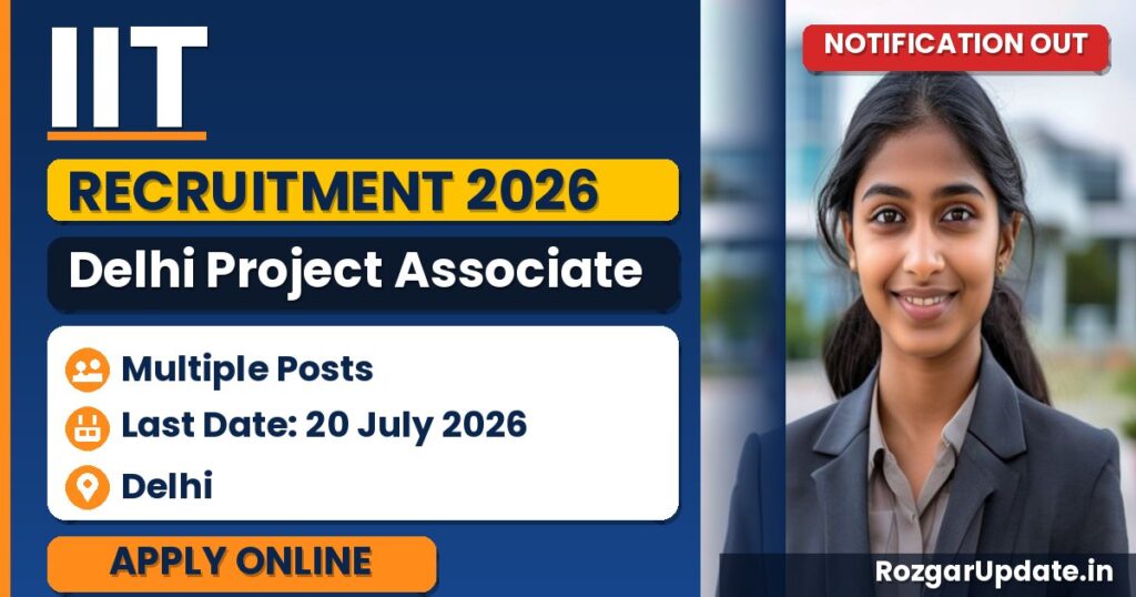 IIT Delhi Project Associate Recruitment 2026 - banner image