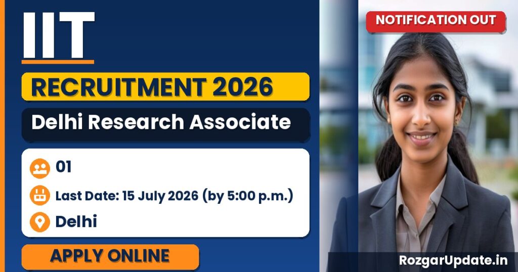 IIT Delhi Research Associate Recruitment 2026 - banner image