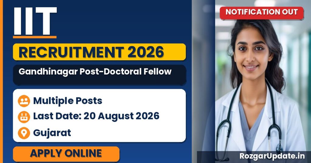 IIT Gandhinagar Post-Doctoral Fellow Recruitment 2026 - banner image