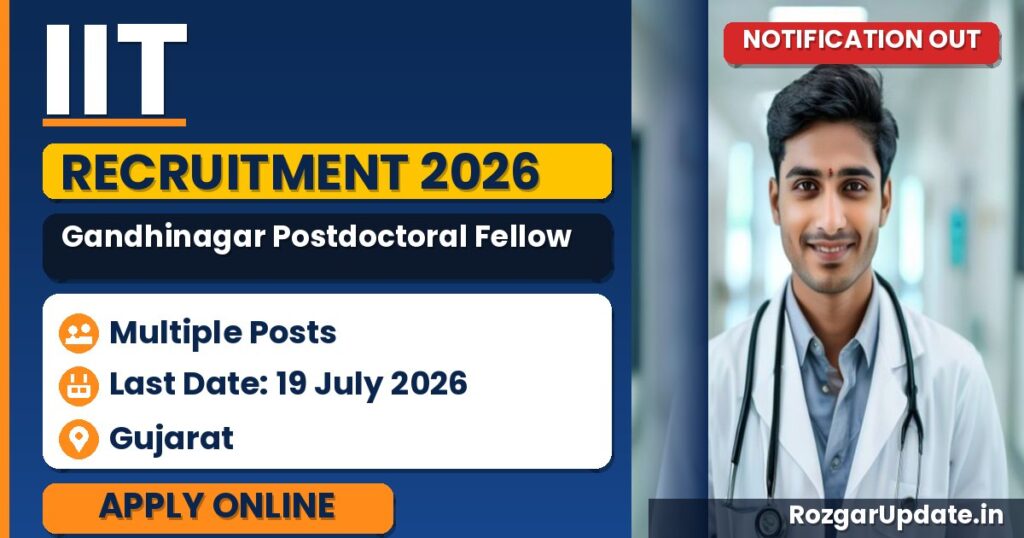 IIT Gandhinagar Postdoctoral Fellow Recruitment 2026 - banner image