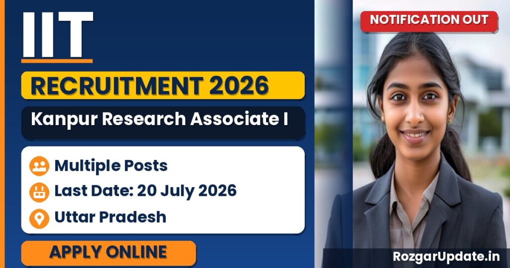 IIT Kanpur Research Associate I Recruitment 2026 - banner image
