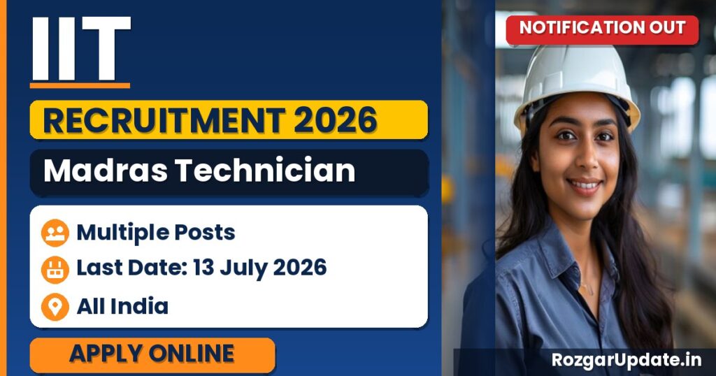 IIT Madras Technician Recruitment 2026 - banner image