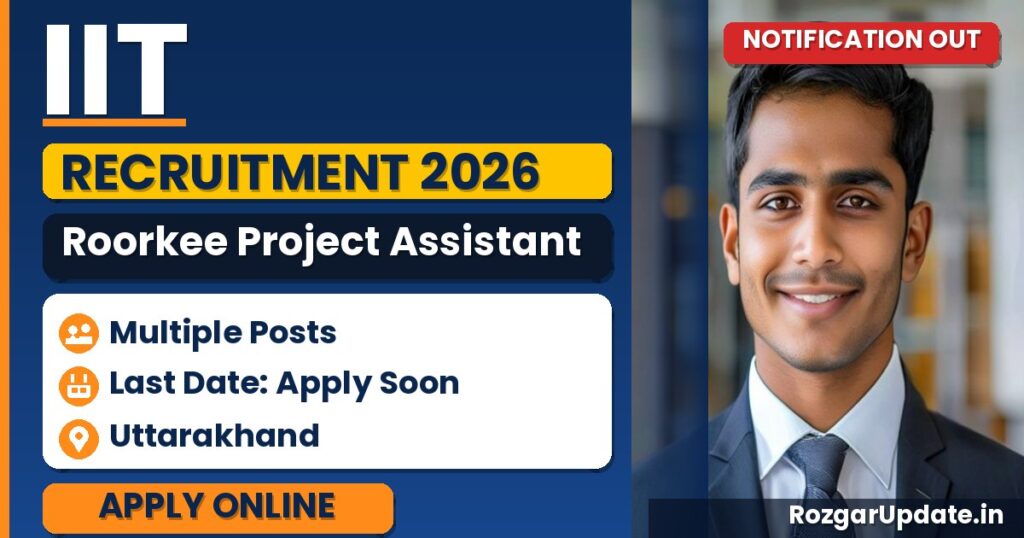 IIT Roorkee Project Assistant Recruitment 2026 - banner image