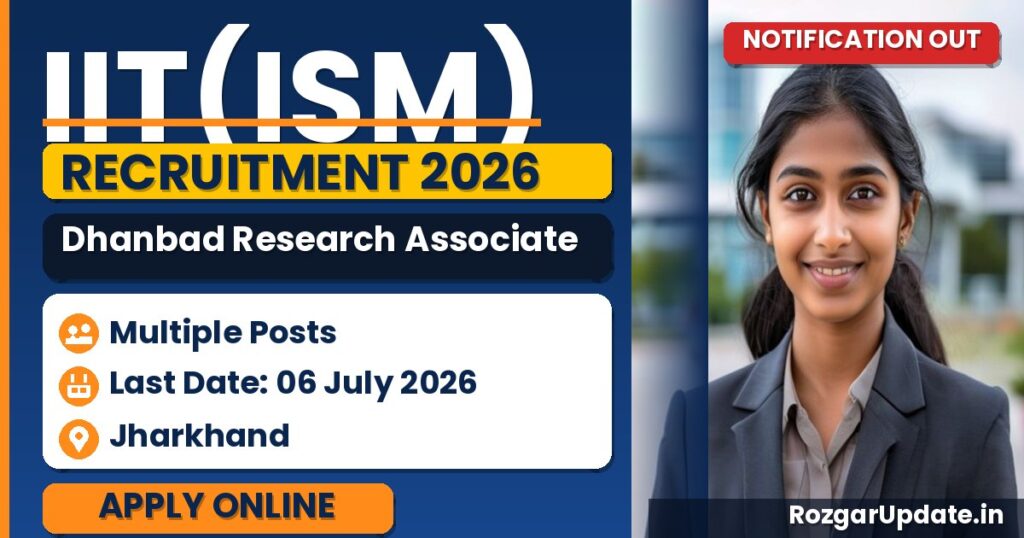 IIT(ISM) Dhanbad Research Associate Recruitment 2026 - banner image