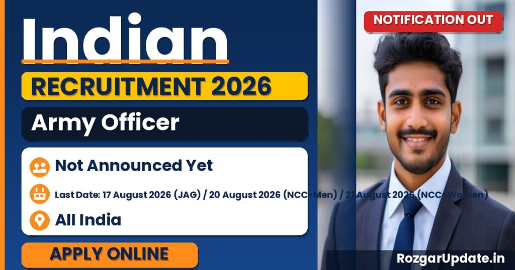 Indian Army Officer Recruitment 2026 (Short Notice) - banner image