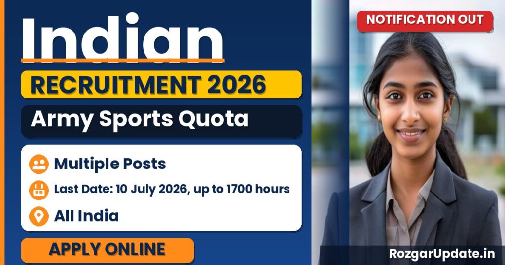 Indian Army Sports Quota Recruitment 2026: Apply for Direct Entry Havildar and Naib Subedar (Sports) Intake 06/2026 - banner image