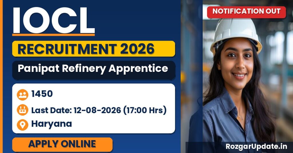 IOCL Panipat Refinery Apprentice Recruitment 2026 – 1450 Vacancies, Apply Online on NAPS/NATS - banner image