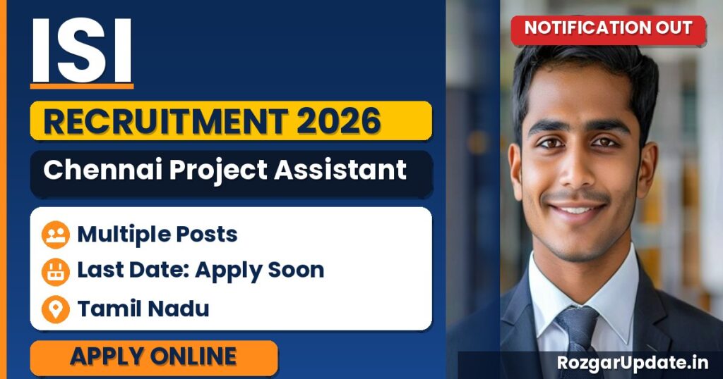 ISI Chennai Project Assistant Recruitment 2026 - banner image