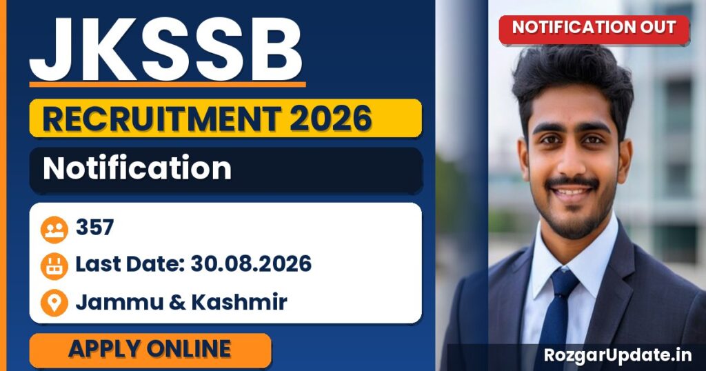 JKSSB Recruitment 2026: Apply Online for 357 Draftsman & Works Supervisor Posts (PWD) - banner image