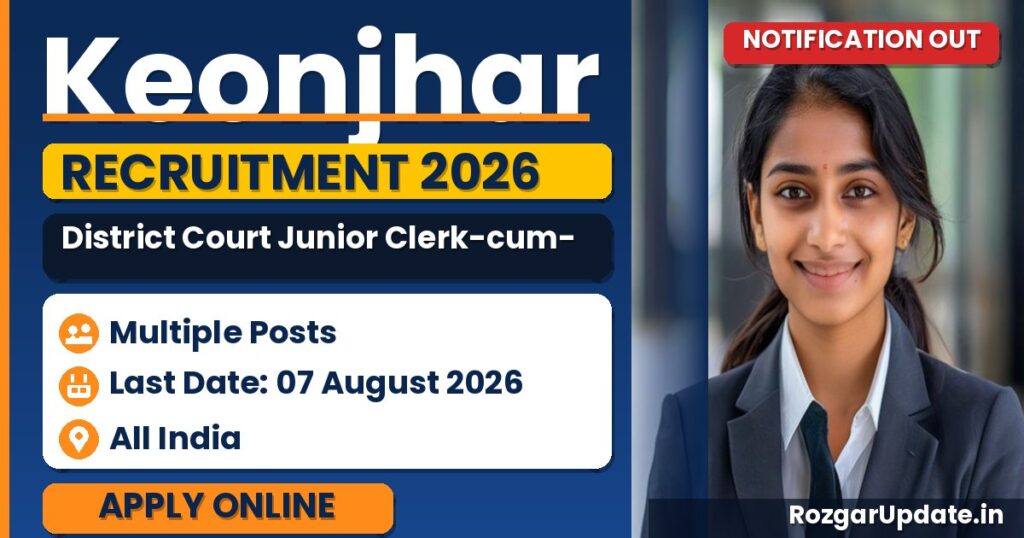 Keonjhar District Court Junior Clerk-cum-Copyist Recruitment 2026 - banner image
