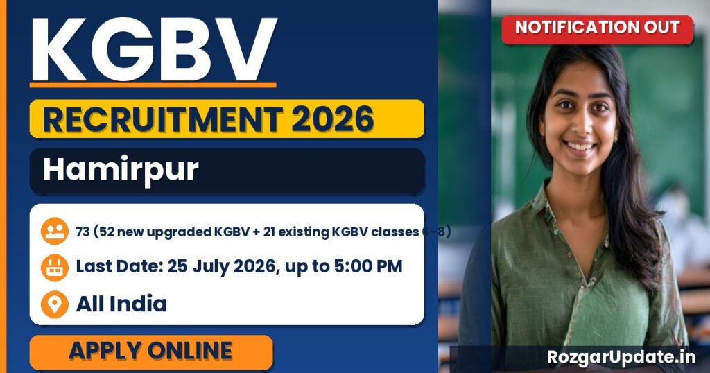 KGBV Hamirpur Recruitment 2026 - banner image