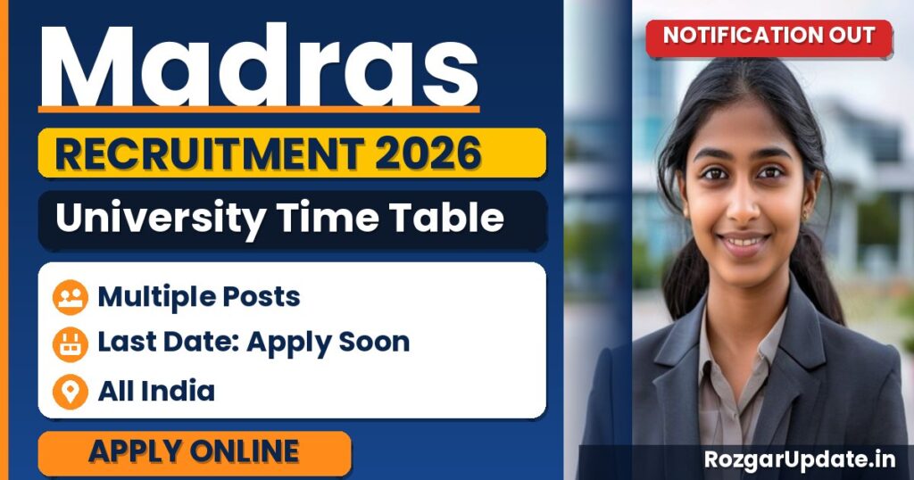 Madras University Time Table 2026 Out - banner image