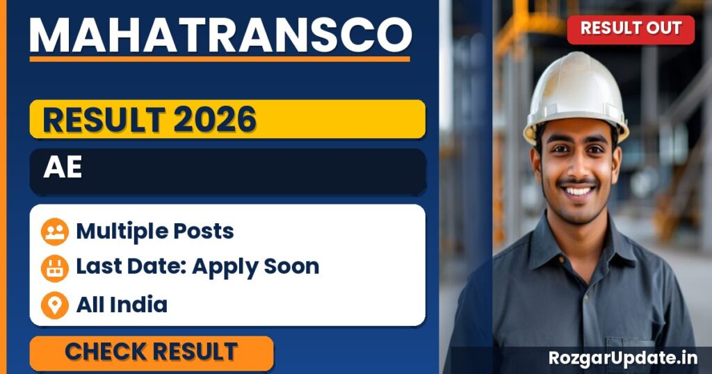 MAHATRANSCO AE Result 2026 Out - banner image