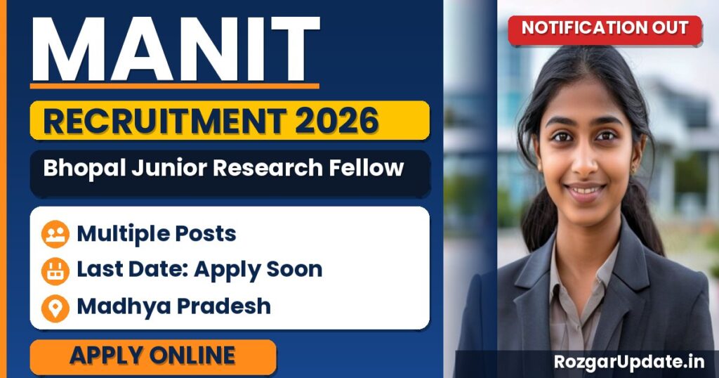 MANIT Bhopal Junior Research Fellow Recruitment 2026 - banner image