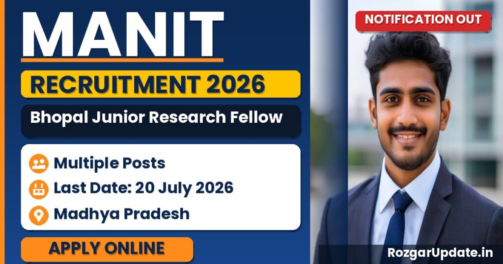MANIT Bhopal Junior Research Fellow Recruitment 2026 - banner image