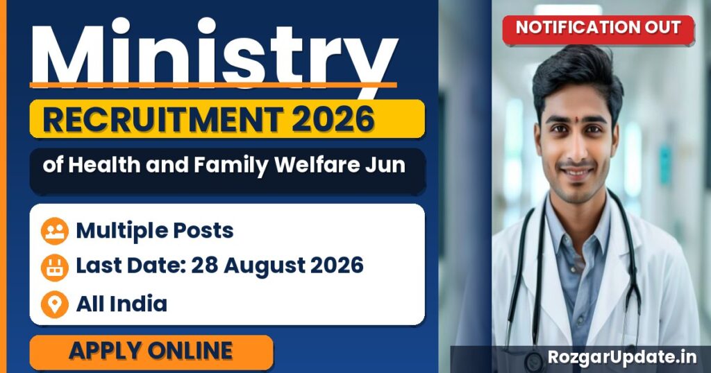 Ministry of Health and Family Welfare Junior Scientific Officer Recruitment 2026 - banner image
