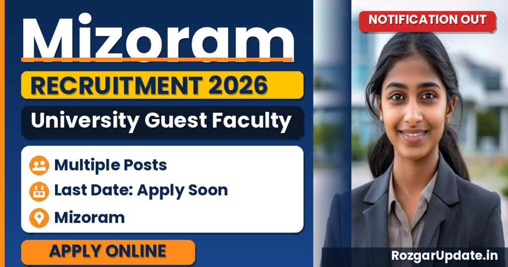 Mizoram University Guest Faculty Recruitment 2026 - banner image