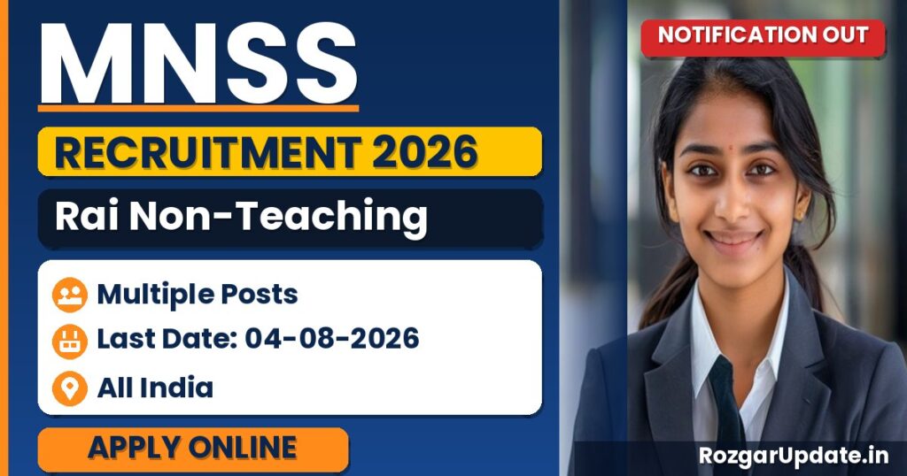 MNSS Rai Non-Teaching Recruitment 2026 - banner image