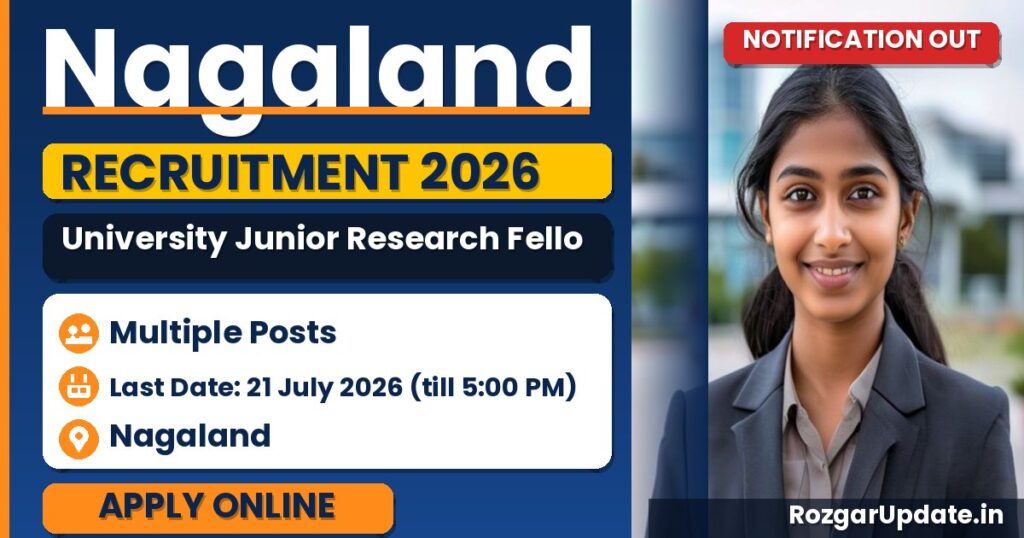 Nagaland University Junior Research Fellow Recruitment 2026 - banner image