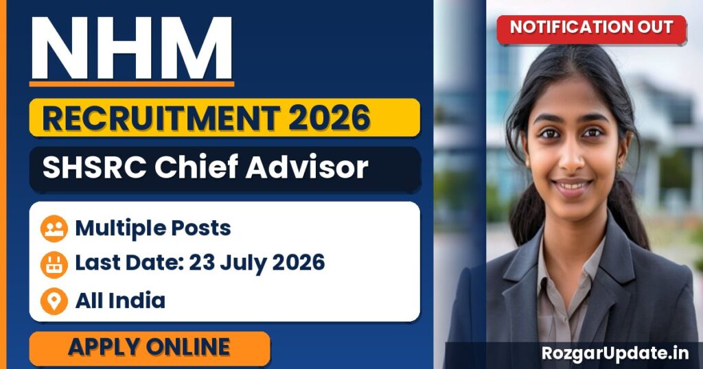NHM SHSRC Chief Advisor Recruitment 2026 - banner image
