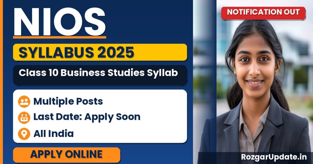 NIOS Class 10 Business Studies Syllabus 2025-26: Latest PDF, Exam Pattern, Topics and Marking Scheme at nios.ac.in - banner image