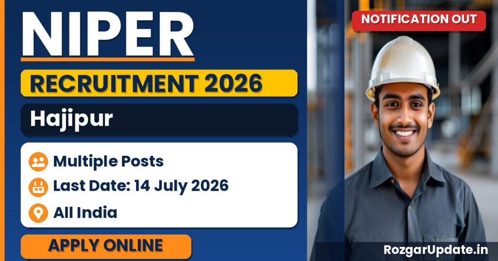 NIPER Hajipur Recruitment 2026 - banner image