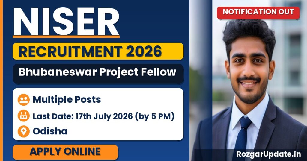 NISER Bhubaneswar Project Fellow Recruitment 2026 - banner image