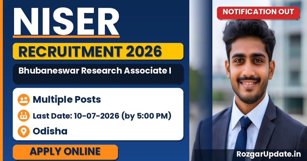 NISER Bhubaneswar Research Associate I Recruitment 2026 - banner image