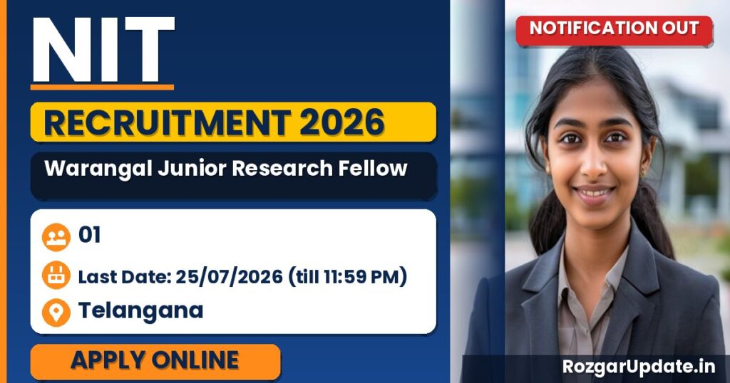 NIT Warangal Junior Research Fellow Recruitment 2026 - banner image