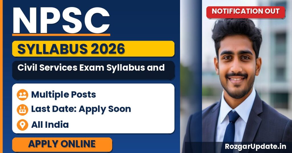 NPSC Civil Services Exam Syllabus and Exam Pattern 2026 - banner image